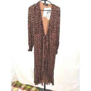 NWT Little Mistress Size 4 Leopard Print Long Sleeve Maxi Dress